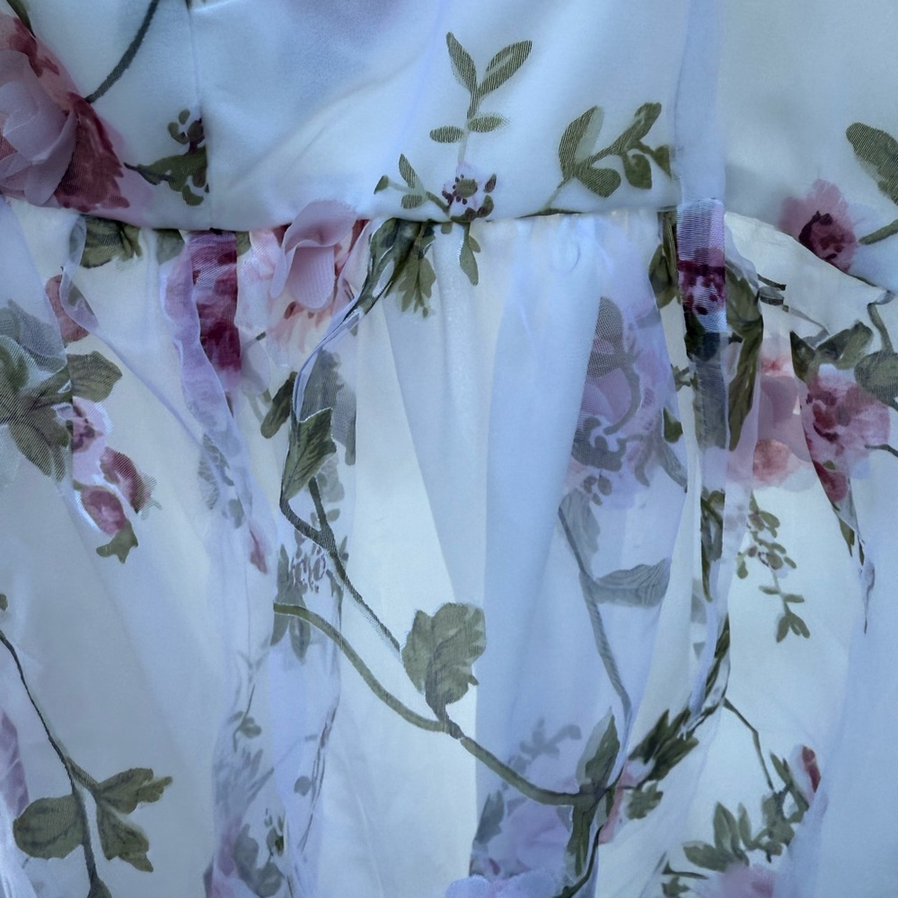 NWT ARULA 2X White Floral Dress with Pink and Green Accents - Picture 3 of 3
